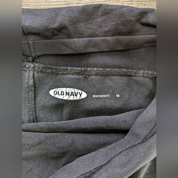 Old Navy Maternity Medium Black Jersey Knit Leggings Full Panel Pants Stretchy - Picture 7 of 8